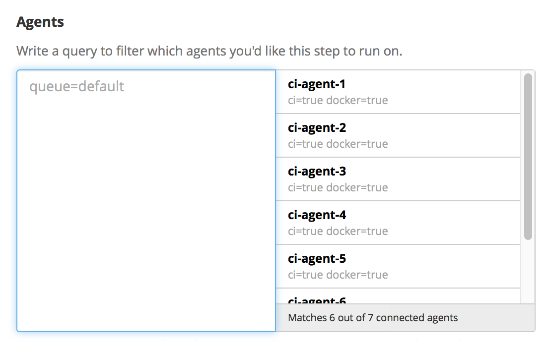 Agent Selector showing all but the deploy selected